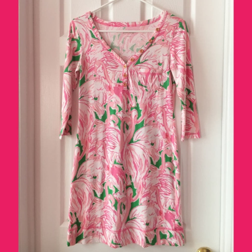 Lilly Pulitzer Palmetto V-Neck T-Shirt Dress, XS